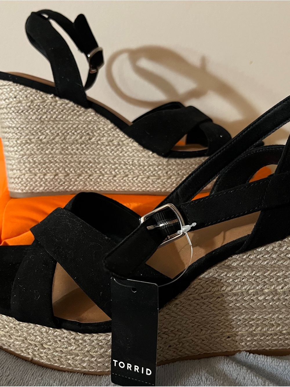 torrid Black Espadrille Platform Wedge Sandals